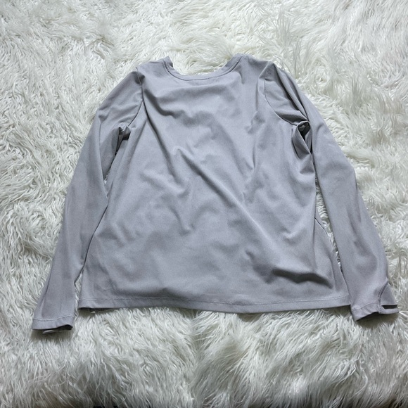 Athleta Uptempo Ribbed Henley Top in Light Grey - Picture 4 of 4